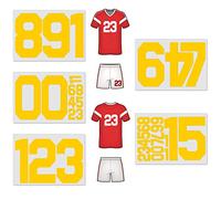 34 Pieces Iron on Numbers T-Shirt, 8 Inch & 2 Inch Heat Transfer Iron on Numbers 0 to 9 for Team Uniform Sports T-Shirt Hats Jersey Football Basketball Baseball (1 Set Yellow)