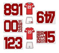 34 Pieces Iron on Numbers T-Shirt, 8 Inch & 2 Inch Heat Transfer Iron on Numbers 0 to 9 for Team Uniform Sports T-Shirt Hats Jersey Football Basketball Baseball (1 Set Red)