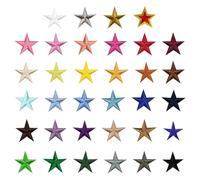 34 Pieces Of Five-Pointed Star Patches, Star Embroidery Cloth Stickers, Iron-On Patch Stickers, Diy Star Embroidery Stamps, Iron-On Appliques, Cloth Stickers For Clothing Shoes And Hats