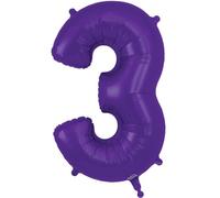 34" Purple Number 3 Foil Balloon