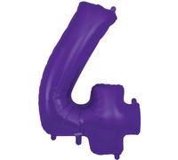 34" Purple Number 4 Foil Balloon