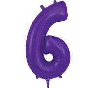 34" Purple Number 6 Foil Balloon