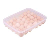 34 Refrigerator Eggs Container with Lid, Large Capacity Egg Holder and Stackable Portable Transparent Egg Tray - Protects Eggs Durable Space Saver Crate (1)