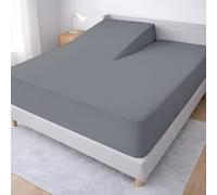 34" Split Head Flex King Fitted Sheet, Soft Brushed Microfiber, Dark Grey