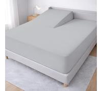 34" Split Head Flex King Fitted Sheet, Soft Brushed Microfiber, Light Grey