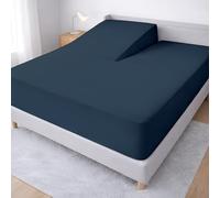 34" Split Head Flex King Fitted Sheet, Soft Brushed Microfiber, Navy Blue