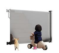 34" Tall X 55"/71"/118" Wide Retractable Baby Gates, Extra Tall Pet Gate for Doorways, Retractable Gate for Babies and Pets, Adjustable Mesh Gate for Bedroom/Stairs/Doorways/Hallways(Gray,86*140cm)