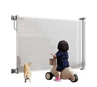 34" Tall X 55"/71"/118" Wide Retractable Baby Gates, Extra Tall Pet Gate for Doorways, Retractable Gate for Babies and Pets, Adjustable Mesh Gate for Bedroom/Stairs/Doorways/Hallways(White,86*140cm)