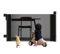 34" Tall X 55"/71"/118" Wide Retractable Baby Gates, Extra Tall Pet Gate for Doorways, Retractable Gate for Babies and Pets, Adjustable Mesh Gate for Bedroom/Stairs/Doorways/Hallways(Black,86*180cm)
