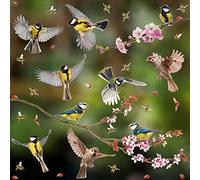 34 x Bugs Blossom and Bird Window Stickers for Glass - Flying Bees and Ladybirds Anti Bird Strike Decorative Window Stickers
