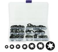 340 Pcs Internal Tooth Locking Wa_shers, Internal Tooth Push On Locking Wa_shers, Quick Speed Clips Fasteners Wa_shers, Black Fixed Lock Wa_shers Wa_shers Kit - M3/M4/M5/M6/M8/M10/M12