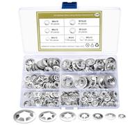 340 Pcs Internal Tooth Washers, Quick Speed Locking Push On Clips Speed Clips Fasteners Washers Assortment Kit - M3, M4, M5, M6, M8, M10, M12