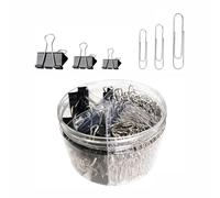 340 PCS Paper Clips Binder Clips, Metal Binder Stationery Assorted, 28/33/50mm Paperclips & 15/19/25mm Bulldog Clamps for Office School Home