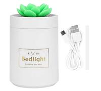 340ML USB Desk Air Humidifier Essential Oil Diffuser with Night Light for Home Office Car Ultra Quiet ABS 12.5x7.8cm 168g (White)
