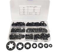 340PCS Internal Tooth Star Lock Washers Assortment Kit | Speed Locking Washers for Quick Fixes in m3 m4 m5 m6 m8 m10 m12 Sizes | Durable Steel Black Oxide Finish Push-on Locking