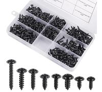 340PCS Self Tapping Screws Kit, Stainless Steel Self Drilling Screws, 8 Size,for Wood, Metal Sheets, Roofing Windows