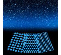 342 PCS Glow in The Dark Stars Stickers 3D Room Wall Glow in The Dark Stars Decals Ceiling for Kids Bedding Room or Party Birthday Gift, Durable Blue Glow Stars for Night Sky Decoration(3 Sizes)