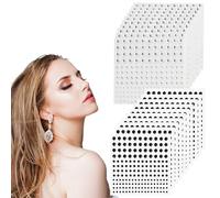 3440 PCS Self Adhesive Rhinestone Stickers, 1720 Acrylic Silver Crystal & 1720 Bling Black Gems, 3mm/4mm/6mm Assorted Size Round Diamond Gemstone Stickers, for Face Makeup/DIY Craft/Nail Art