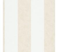34413 - Flora Thick Stripe White Beige Galerie Wallpaper