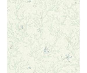 344962 - Versace Nautical Shell Coral Green White AS Creation Wallpaper