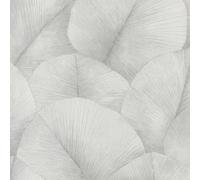 Non-woven wallpaper floral leaves 3D effect texture light grey 34509 (4,53£/1qm)