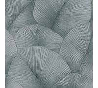 Non-woven wallpaper leaves 3D effect texture silver metallic 34514 (5,30£/1qm)