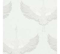 Galerie Kumano Bird White Wallpaper 34528, White