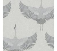 34530 - The New Design Book Bird Silver Grey Galerie Wallpaper