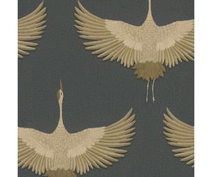 34532 - Kumano Stork Black Gold Galerie Wallpaper