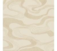Non-Woven Wallpaper Lines Waves Textile Look Beige Metallic 34535 (4,58£/1qm)