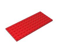3456 Foundation Plate Plate 6x14 10 Pieces GDS-527 Compatible with Lego Building Blocks Color:Red