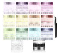 3456 Pieces Rhinestone Stickers, 14 Colors Self Adhesive Gems Sticker, 14 Sheets DIY Bling Diamond Stickers with Pick Up Tweezer for DIY Nail Crafts Jewel Clothes Makeup