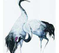 Galerie Kumano White/black Three Painted Crane 3-Panel Wallpaper Mural