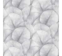 34598 - Kumano Repeatable Palm Leaf Mural Silver Grey Galerie Wallpaper