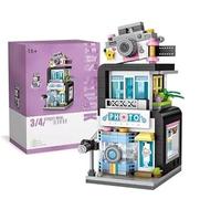 346 Pcs Mini City Shop Street View Building Set, Modular House Building Set, Photo Studio Mini Bricks Toy Set, Creative DIY City Shop Building Model Set (1647)