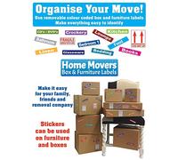 347 Coloured Stickers for Moving House - Moving Labels for Boxes, Coloured Sticky Labels for Storage Boxes, Cardboard Box Sticky Label, Self Adhesive Peel Off Fragile Stickers for Packing and Storage