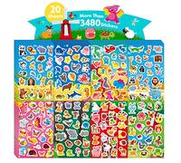 3480+ Animal Stickers, 170+ Adorable Cartoon Animal Designs, Motivational Animal World Pack Labels for Teacher Classroom Reward Gifts Encourage Kids to Do Chores Go to the Toilet (20 Sheets)