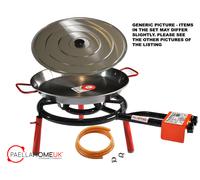 34cm - 40cm Paella Pan Garden Set + 30cm One Ring Gas Burner Kit + Accessories