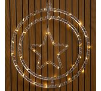 34cm Light Up Star Rings Christmas Decoration with 45 Warm White LEDs