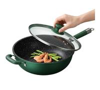 34cm Non Stick Wok with Lid,Large Induction Wok Pan for Gas & Electric
