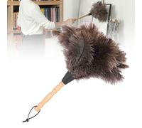 34cm Ostrich Feather Duster Reusable Handheld Duster Soft Feathers Ostrich Cleaning Supplies Removal Anti static Cleaning Tool with Wooden Handle for Cars Blinds Furniture