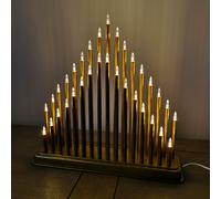34cm Premier Christmas Candlebridge with 33 LEDs in Gold Mains Operated Samuel Alexander Gold One Size