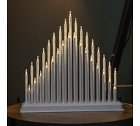 34cm Warm White LED White Candle Bridge Christmas Decoration Samuel Alexander White One Size