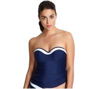 Panache Women's Swim Anya Cruise Bra Sized Molded Bandeau Tankini Top, Navy/White, 3 4DD US