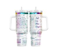 34HD Book Lover Introvert 40 oz Tumbler with Handle, Bookish Reader Gift