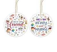 34HD Ceramic Ornament 2025 - You've Got a Friend in Me & to Infinity and Beyond, Cute Cartoon Xmas Gift Christmas Decor