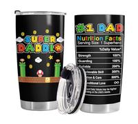34HD Father Gifts, Daddio Tumbler with Lid 20 oz Stainless Steel, Dad Coffee Mug, Gamer Dad Present, Daddy Birthday Gifts from Daughter, Son, Wife