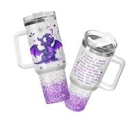34HD Funny Dragon 40oz Tumbler with Handle and Straw - I Came I Saw I Forgot Travel Coffee Mug - Stainless Steel Insulated Cup with Lid - Cute Water Bottle Birthday Gift for Women