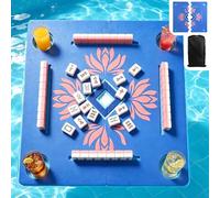 34Inch Foldable Floating Mahjong Table for Pool-Extra-Thick Float Board Water Game Tray Floater Mahjong Table Portable for Adults,Swimming Pool & Hot Tub,Poker,Card Games,Dominoes,Scrabble,Lake,Beach