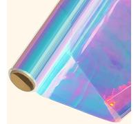 34inx50ft Iridescent Cellophane Wrap Roll, Extra Wide Iridescent Film Cellophane Wrap Rainbow Colored Cellophane Wrap Iridescent Cellophane Roll for Gift Baskets, Flowers, Christmas Decoration